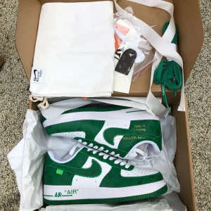 L*uis V*itton Nike Air Force 1 Low By Virgil Abloh White Green